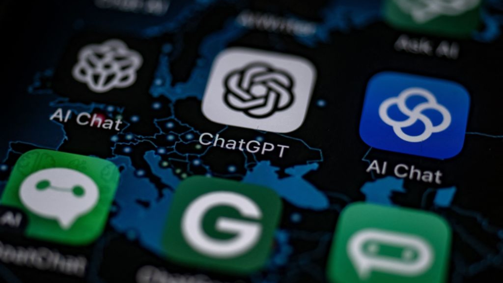 This illustration picture shows the AI (Artificial Intelligence) smartphone app ChatGPT surrounded by other AI App in Vaasa, on June 6, 2023. (Photo by OLIVIER MORIN / AFP) (Photo by OLIVIER MORIN/AFP via Getty Images)