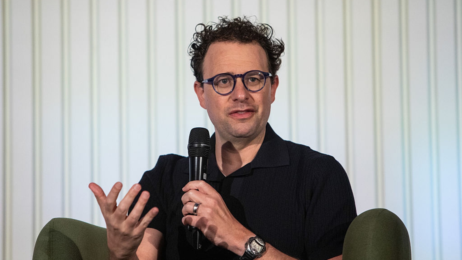 Dario Amodei, co-founder and chief executive officer of Anthropic, during the company's Builder Summit in Bengaluru, India, on Monday, Feb. 16, 2026. Anthropic PBC is donating $20 million to a political advocacy group called Public First that's backing congressional candidates who favor safety rules for artificial intelligence, bolstering the company's fight for "responsible AI" as Silicon Valley money floods into congressional races across the US. Photographer: Samyukta Lakshmi/Bloomberg via Getty Images